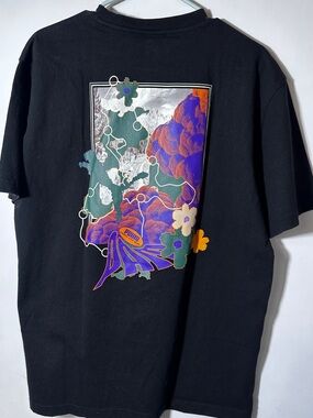 Puma x P.A.M. Parks And Mini collab Black Short Sleeve Tee with Floral Accent